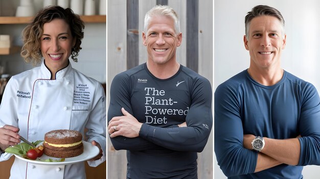 three chefs smiling in kitchen